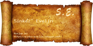 Sinkó Evelin névjegykártya