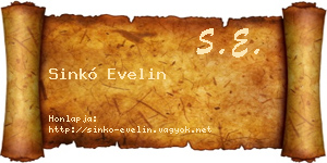 Sinkó Evelin névjegykártya